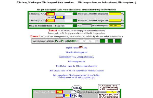 Vorschau von www.hbnweb.de, Mischungsrechnen