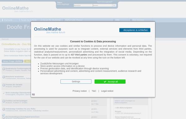 Vorschau von www.onlinemathe.de, OnlineMathe