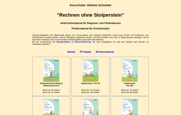 Vorschau von www.rechnen-ohne-stolperstein.de, Rechnen ohne Stolperstein (Verlagsangebot)
