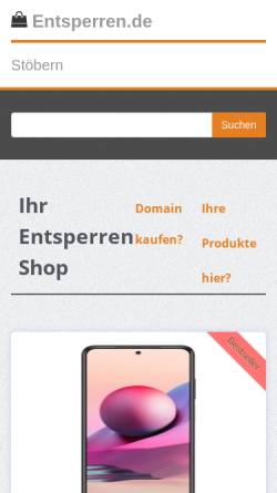 Vorschau der mobilen Webseite www.entsperren.de, Bindernagel Mobilfunk, Inh. Michael Bindernagel