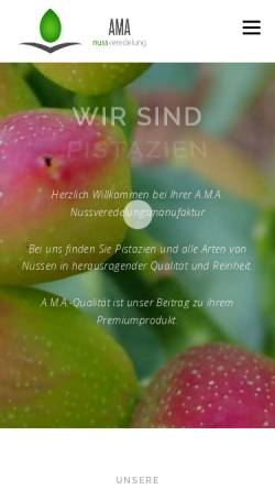 Vorschau der mobilen Webseite www.pistazien.de, A.M.A. Gesellschaft für Food Be- und Verarbeitung mbH