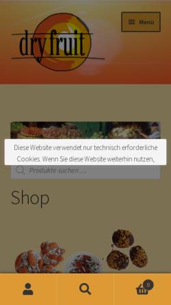 Vorschau der mobilen Webseite www.dryfruit.de, Dry Fruit, Götz Lück