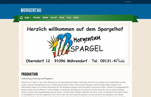 Vorschau von www.morgentauspargel.de, Morgentau Spargel, Hans & Renate Rudolph