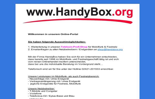 Vorschau von www.handybox.org, HandyBox