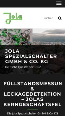 Vorschau der mobilen Webseite www.jola-info.de, Jola Spezialschalter K. Mattil & Co. KG