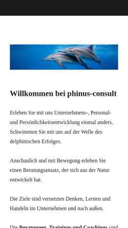 Vorschau der mobilen Webseite www.phinus-consult.de, Phinus-consult, Inh. Rolf-R. Bergerhausen