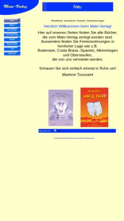 Vorschau der mobilen Webseite www.mato-verlag.de, Mato Verlag Marlene Toussaint