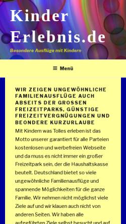 Vorschau der mobilen Webseite www.kindererlebnis.de, Kindererlebnis