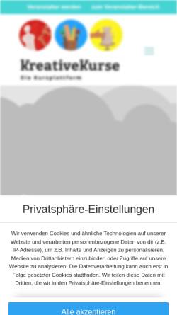 Vorschau der mobilen Webseite www.kreativekurse.de, Kreative Kurse
