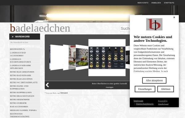 Vorschau von www.badelaedchen.info, Badelaedchen Retro Bad Artikel Deutschland