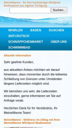 Vorschau der mobilen Webseite www.meinewanne.de, MeineWanne.de, Silke Schunter