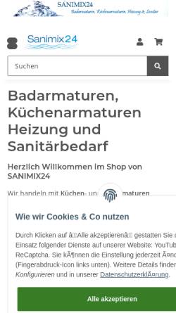 Vorschau der mobilen Webseite www.sanimix24.com, Sanimix24, Heiko Kluge