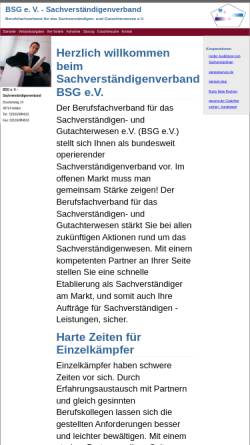 Vorschau der mobilen Webseite www.bsg-ev.de, Bundesfachverband für das Sachverständigen- und Gutachterwesen e.V.