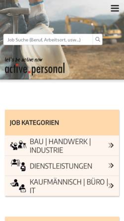 Vorschau der mobilen Webseite www.activepersonal.ch, Active Personal GmbH