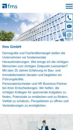 Vorschau der mobilen Webseite www.fmsgmbh.de, FMS Gesellschaft für Unternehmensberatung mbH