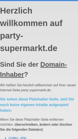 Vorschau der mobilen Webseite www.party-supermarkt.de, Fischer's Fest & Scherzartikel, Torsten Fischer