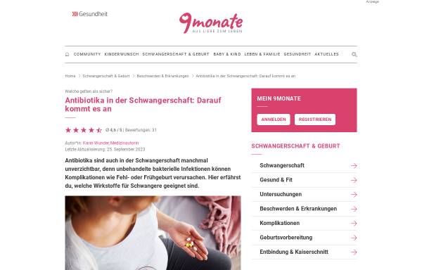 Vorschau von www.9monate.de, Tripper (Gonorrhoe) der Schwangerschaft