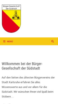 Vorschau der mobilen Webseite bg-suedstadt.de, Bürger-Gesellschaft Südstadt