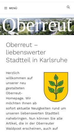 Vorschau der mobilen Webseite cdu-oberreut.de, Bürgerverein Oberreut e. V.