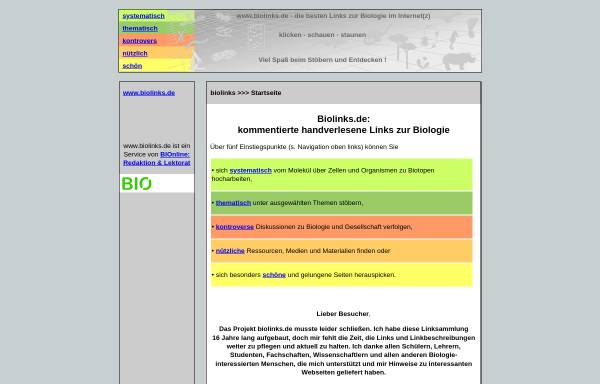 Vorschau von www.biolinks.de, Biologie [biolinks.de]