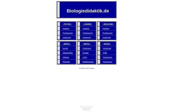 Vorschau von www.biologiedidaktik.de, Verzeichnis zur Biologiedidaktik und zum Biologieunterricht