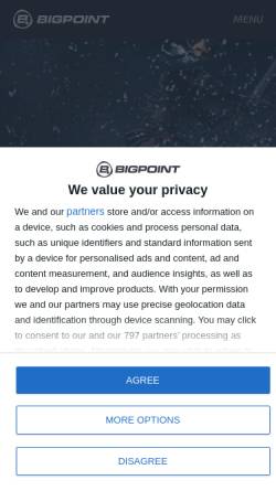 Vorschau der mobilen Webseite www.bigpoint.net, Bigpoint