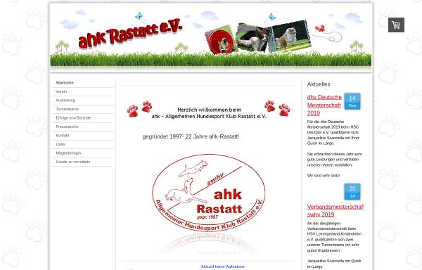 Vorschau von www.ahk-rastatt.de, Allgemeiner Hundesportklub Rastatt e.V.