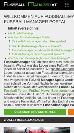 Vorschau der mobilen Webseite www.fussball-manager.at, Fussball Manager