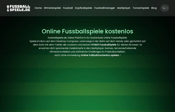Vorschau von www.onlinefootball.de, Online Football