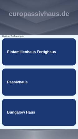 Vorschau der mobilen Webseite www.europassivhaus.de, PAB Europassivhaus GmbH