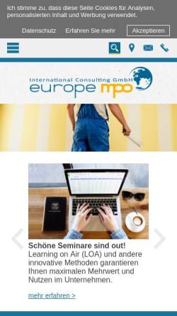 Vorschau der mobilen Webseite www.europe-mpo.com, Europe mpo International Consulting GmbH