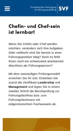 Vorschau der mobilen Webseite www.svf-asfc.ch, SVF - ASFC Schweizerische Vereinigung für Führungsausbildung
