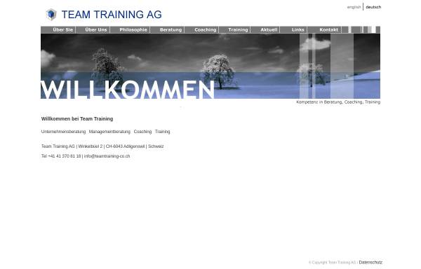 Vorschau von www.teamtraining-co.com, Team Training AG, Managementberatung