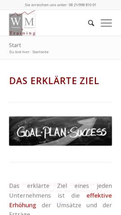 Vorschau der mobilen Webseite www.wm-training.de, Wirtschaft und Management - Training