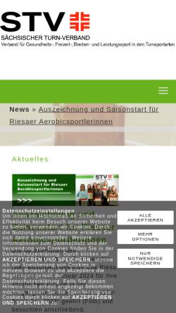 Vorschau der mobilen Webseite www.stv-turnen.de, Sächsischer Turnverband