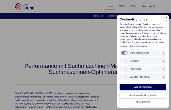 Vorschau von www.2befound.at, 2beFound Performance Marketing GmbH