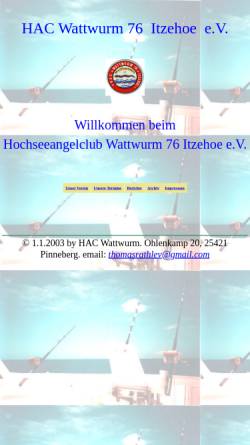 Vorschau der mobilen Webseite www.hac-wattwurm.de, HAC Wattwurm 76 Itzehoe e.V.