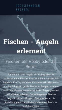 Vorschau der mobilen Webseite www.hochseeangeln-antares.de, Hochseeangeln auf der MS Antares