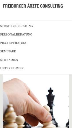Vorschau der mobilen Webseite www.freiburgeraerzteconsulting.de, Freiburger Ärzte Consulting, Inh. Thomas Dannecker