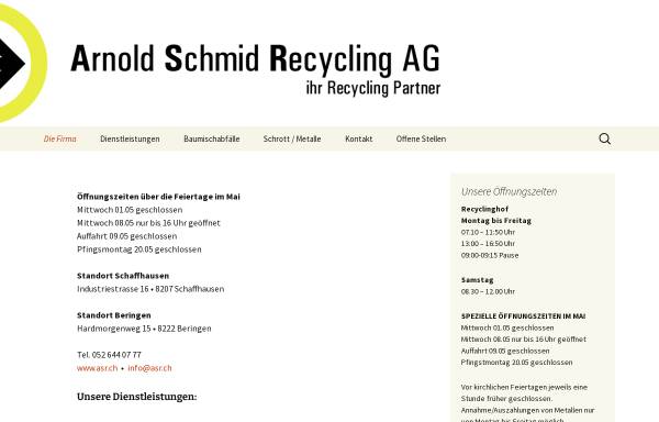 Vorschau von www.asr.ch, Arnold Schmid Recycling