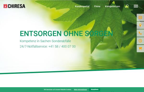 Vorschau von www.chiresa.ch, Chiresa AG - Verwertung und Entsorgung in der Schweiz
