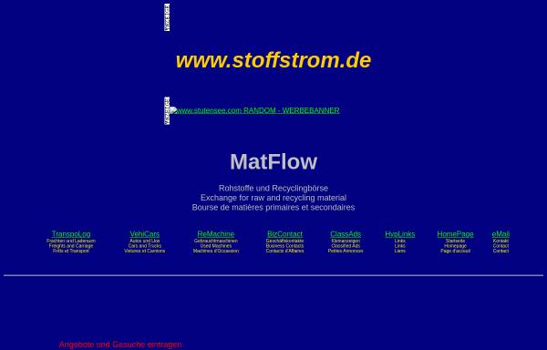 Vorschau von www.stoffstrom.de, MatFlow: Rohstoff- und Recyclingbörse