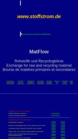 Vorschau der mobilen Webseite www.stoffstrom.de, MatFlow: Rohstoff- und Recyclingbörse