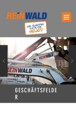 Vorschau der mobilen Webseite www.reinwald.de, Reinwald Wertstoff-Recycling GmbH