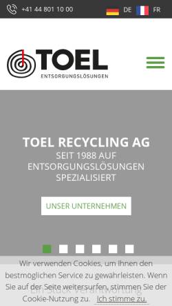 Vorschau der mobilen Webseite toel.ch, Toel Recycling AG