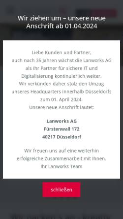 Vorschau der mobilen Webseite www.lanworks.de, Lanworks AG - Netzwerktraining und -Consulting
