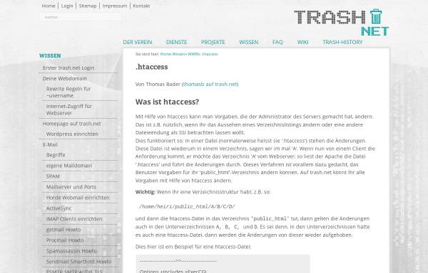 Vorschau von www.trash.net, NCSA-Kompatible HTTP-Server Dokumentation für .htaccess