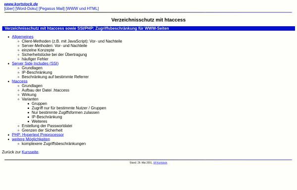 Vorschau von www.kortstock.de, Verzeichnisschutz für WWW-Seiten