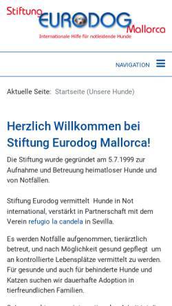 Vorschau der mobilen Webseite www.mallorcahunde.info, Foundation EURO-DOG Stiftung für heimatlose Hunde