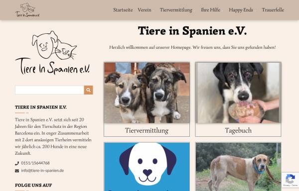 Vorschau von tiere-in-spanien.de, Tiere in Spanien